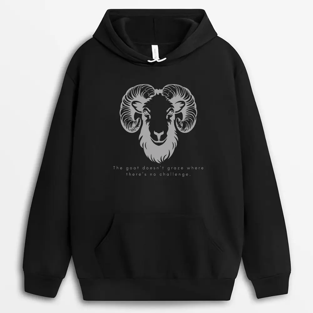 The Goat Doesnt Graze Where Theres No Challenge Pgaxgap Hoodie - Black