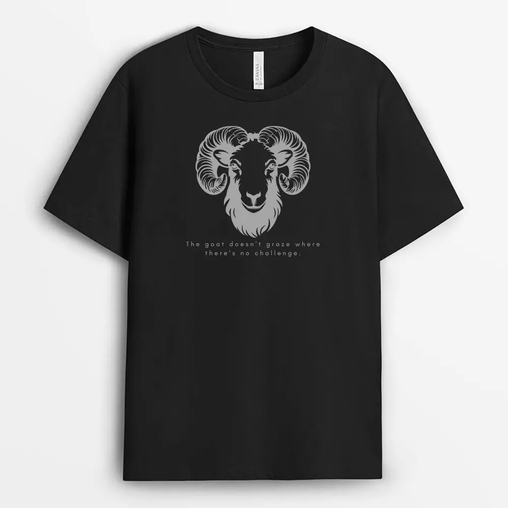 The Goat Doesnt Graze Where Theres No Challenge Pgaxgap T-Shirt - Black