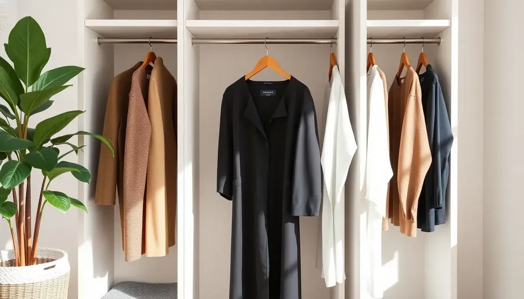 Eco-friendly fashion studio showcasing sustainable clothing.
